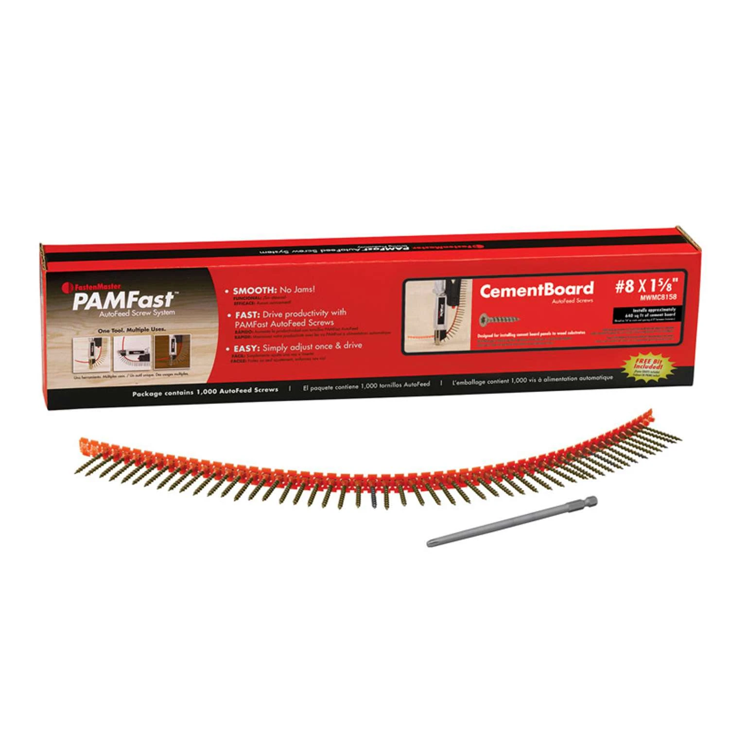 FastenMaster PamFast No. 8 X 1-5/8 In. L Star Wafer Head Cement Board Screws 1000 Pk 1 FastenMaster PamFast No. 8 X 1-5/8 In. L Star Wafer Head Cement Board Screws 1000 Pk
