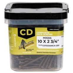 Big Timber No. 10 X 2-3/4 In. L Mocha Star Trim Head Composite Deck Screws 21 Lb 350 Pk