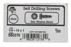 Hillman 1/4-14 Sizes X 1 In. L Hex Hex Washer Head Sheet Metal Screws 100 Pk