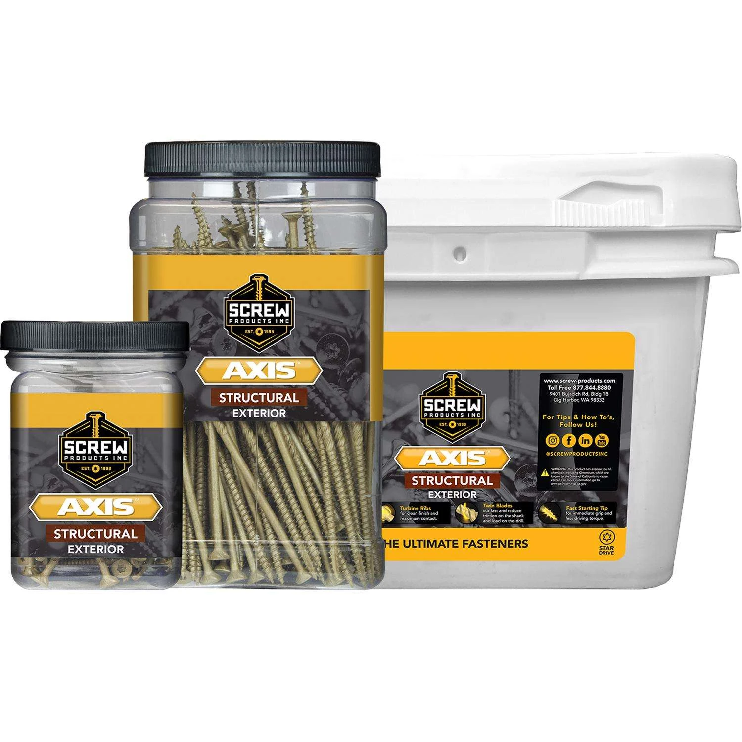 Screw Products AXIS No. 8 X 1.75 In. L Star Flat Head Structural Screws 1 Lb 162 Pk 3 Screw Products AXIS No. 8 X 1.75 In. L Star Flat Head Structural Screws 1 Lb 162 Pk - Image 3