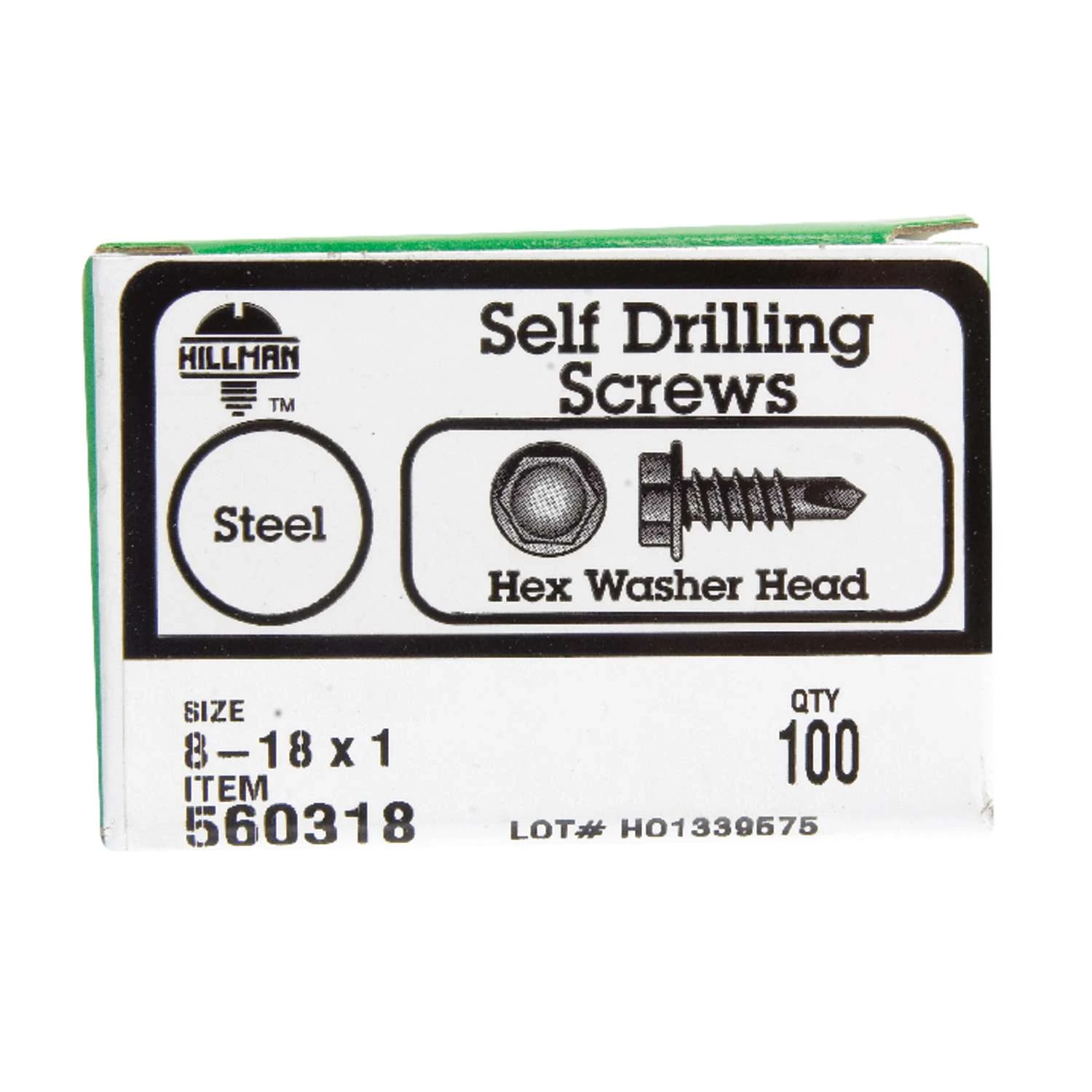Hillman No. 8-18 X 1 In. L Hex Hex Washer Head Self- Drilling Screws 100 Pk 1 Hillman No. 8-18 X 1 In. L Hex Hex Washer Head Self- Drilling Screws 100 Pk