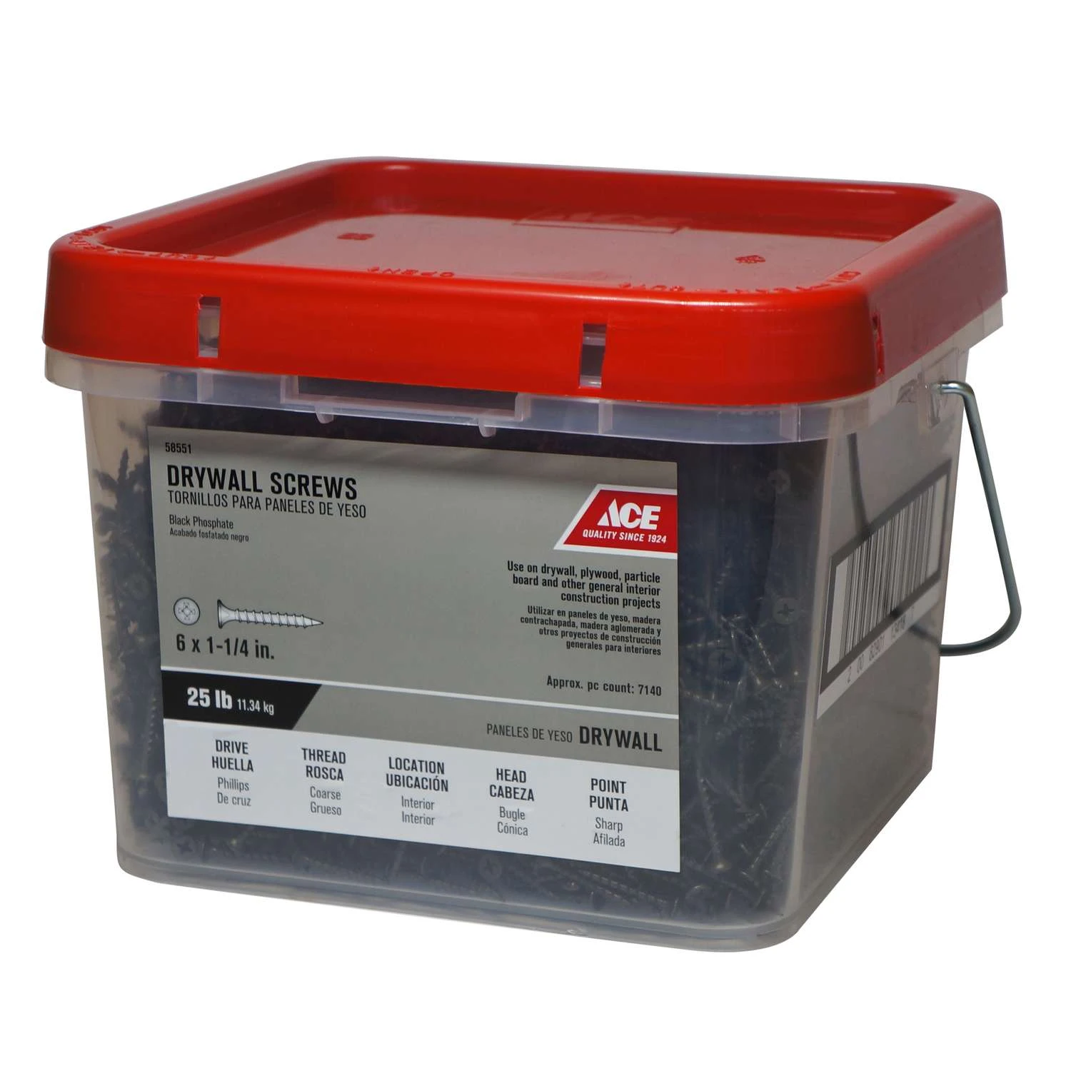 Ace No. 6 X 1-1/4 In. L Phillips Drywall Screws 25 Lb 7125 Pk 1 Ace No. 6 X 1-1/4 In. L Phillips Drywall Screws 25 Lb 7125 Pk