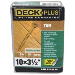 Hillman Deck Plus No. 10 X 3-1/2 In. L Tan Star Flat Head Exterior Deck Screws 1 Lb -Hil Screws Shop 21bd6586 ab33 448b 8916 1c40c183994c
