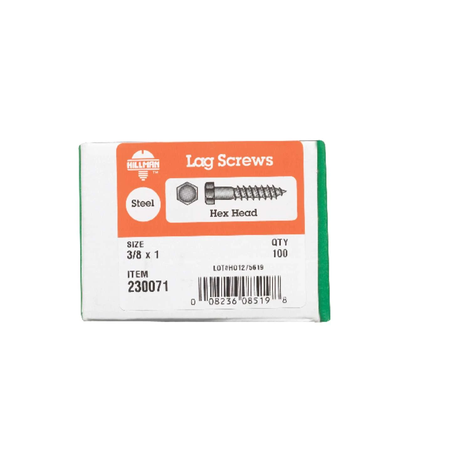 Hillman 3/8 In. X 1 In. L Hex Zinc-Plated Steel Lag Screw 100 Pk 2 Hillman 3/8 In. X 1 In. L Hex Zinc-Plated Steel Lag Screw 100 Pk - Image 2