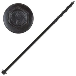 Screw Products YUKON #16 In. X 8 In. L Hex Black Steel Lag Screw 50 Pk