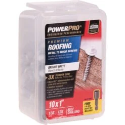 Hillman Power Pro No. 10 X 1 In. L Hex Drive Washer Head Roofing Screws 1 125 Pk