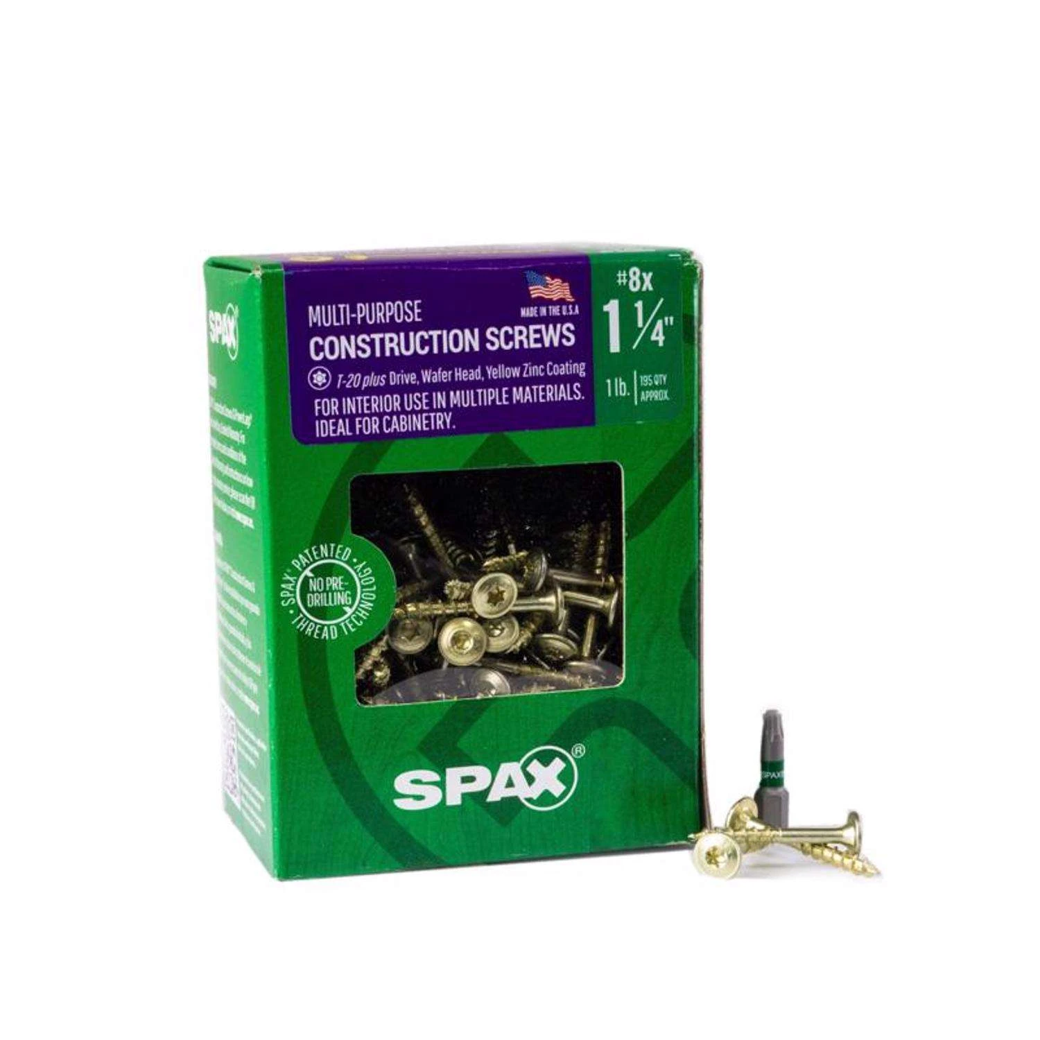SPAX Multi-Material No. 8 In. X 1-1/4 In. L T-20+ Wafer Head Construction Screws 1 Lb 195 Pk 1 SPAX Multi-Material No. 8 In. X 1-1/4 In. L T-20+ Wafer Head Construction Screws 1 Lb 195 Pk