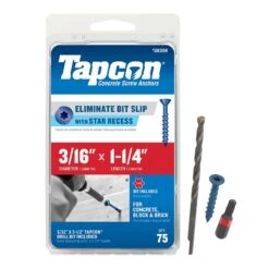 Tapcon 1-1/4 In. L Star Flat Head Concrete Screws 75 Pk