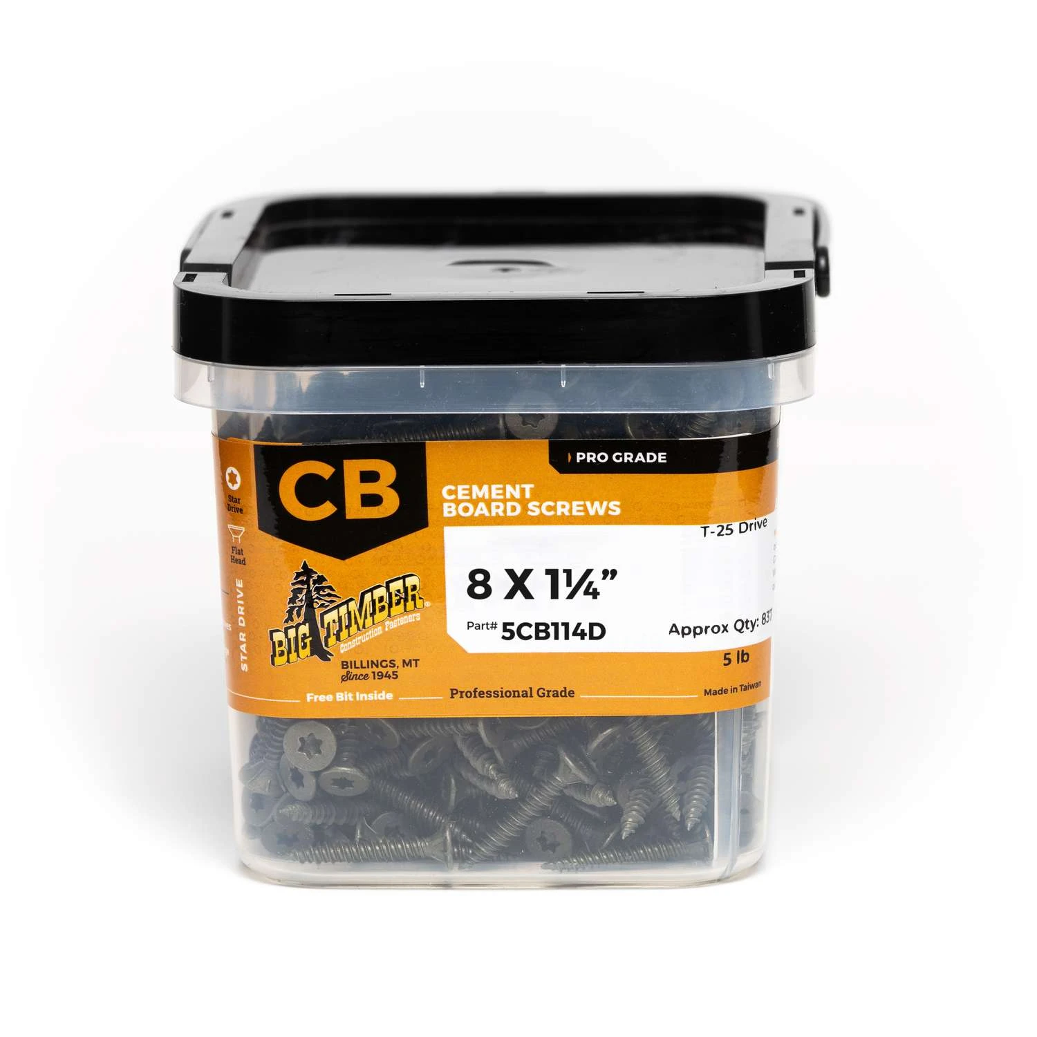 Big Timber No. 8 X 1-1/4 In. L Star Coated Cement Board Screws 5 Lb 805 Pk 1 Big Timber No. 8 X 1-1/4 In. L Star Coated Cement Board Screws 5 Lb 805 Pk