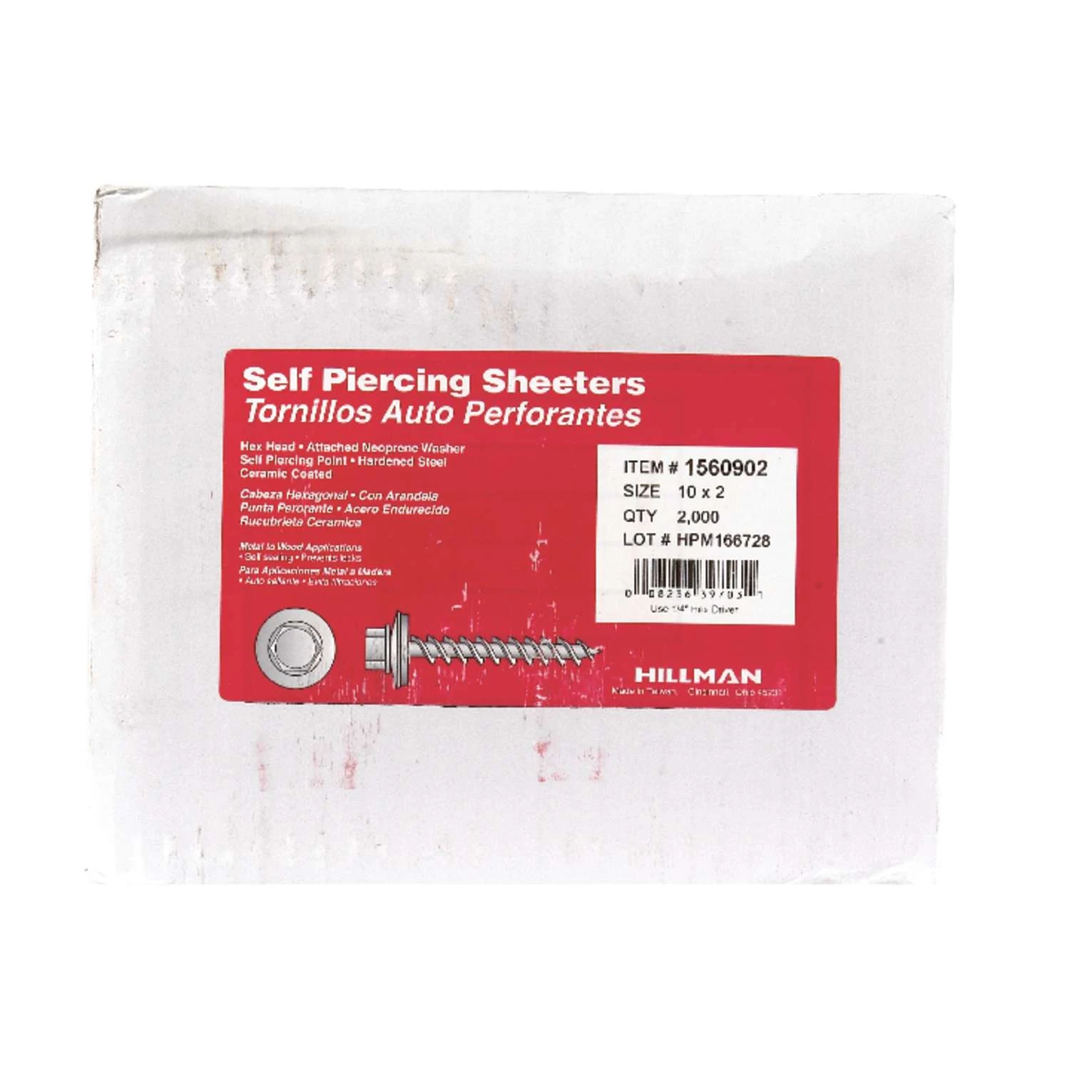 Hillman No. 10 X 2 In. L Slotted Hex Washer Head Self-Piercing Screws 2000 Pk 1 Hillman No. 10 X 2 In. L Slotted Hex Washer Head Self-Piercing Screws 2000 Pk