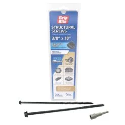 Grip-Rite 3/8 In Wire X 10 In. L Star Hex Washer Head Structural Screws 20 Pk