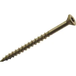 Grip-Rite PrimeGuard Plus No. 9 Wire X 3 In. L Gold Star Flat Head Deck Screws 5 Lb