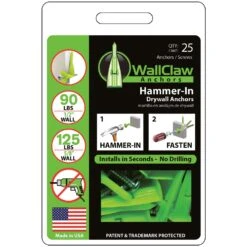 WallClaw Anchors .25 In. D X 2 In. L Plastic/Steel Pan Head Wallboard Anchors 25 Pk -Hil Screws Shop 7069b2ec cf3f 4477 806b 9a4fbafa03a6