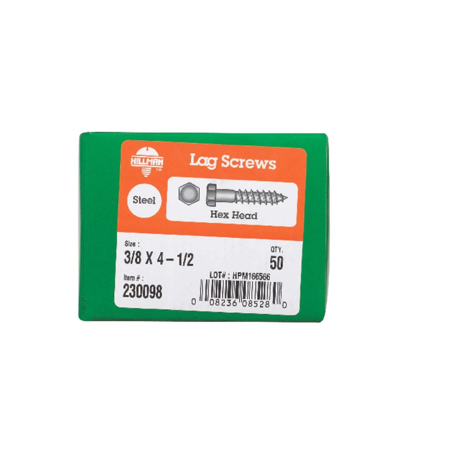 Hillman 3/8 In. X 4-1/2 In. L Hex Zinc-Plated Steel Lag Screw 50 Pk 2 Hillman 3/8 In. X 4-1/2 In. L Hex Zinc-Plated Steel Lag Screw 50 Pk - Image 2