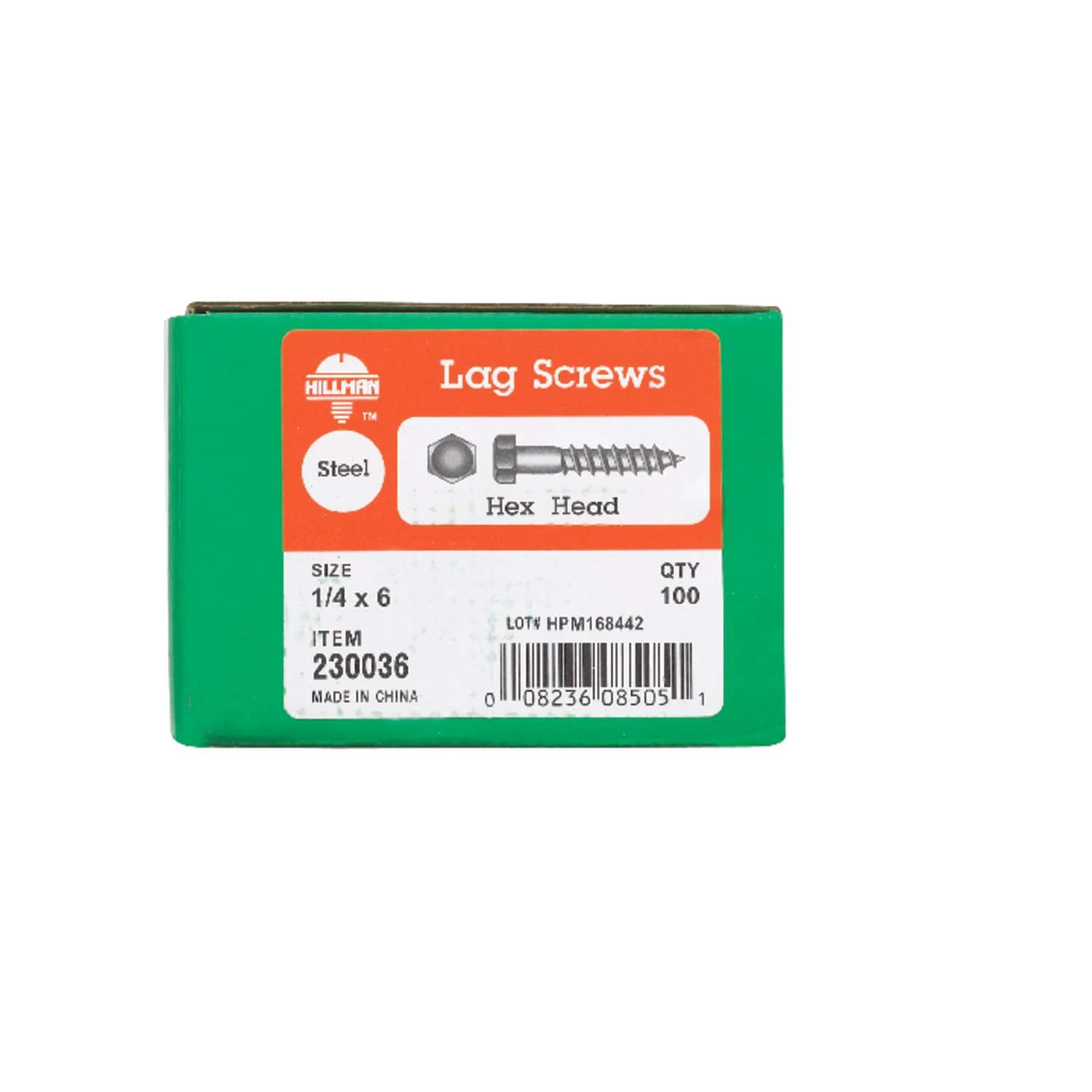 Hillman 1/4 In. X 6 In. L Hex Zinc-Plated Steel Lag Screw 100 Pk 2 Hillman 1/4 In. X 6 In. L Hex Zinc-Plated Steel Lag Screw 100 Pk - Image 2