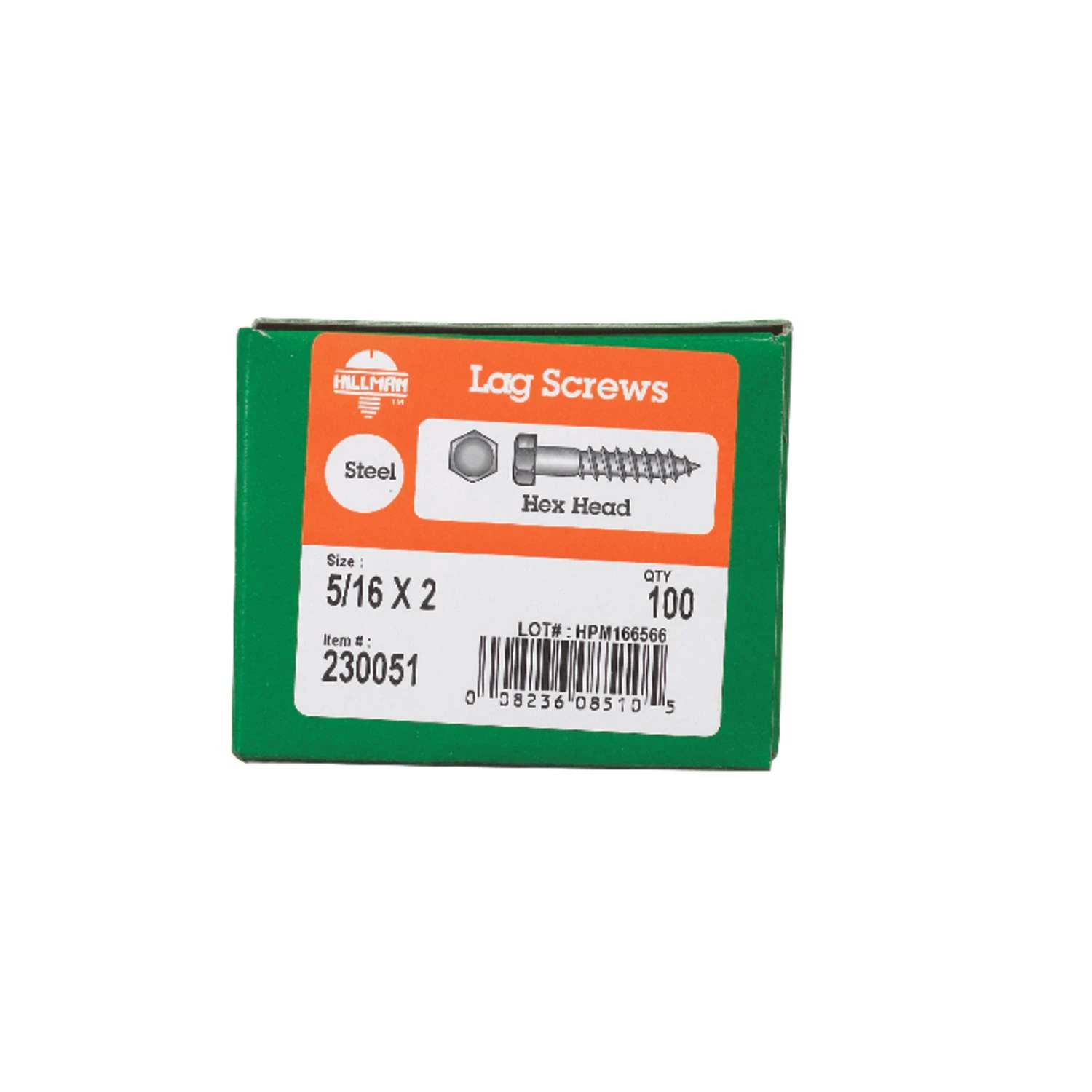 Hillman 5/16 In. X 2 In. L Hex Zinc-Plated Steel Lag Screw 100 Pk 2 Hillman 5/16 In. X 2 In. L Hex Zinc-Plated Steel Lag Screw 100 Pk - Image 2