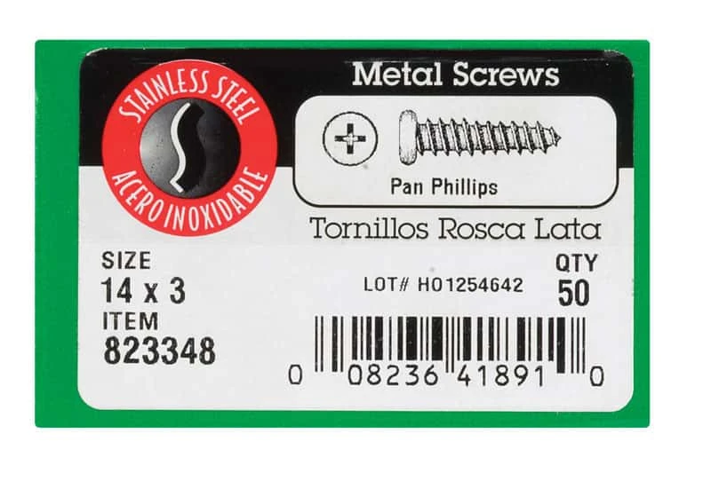Hillman No. 14 X 3 In. L Phillips Pan Head Sheet Metal Screws 50 Pk 2 Hillman No. 14 X 3 In. L Phillips Pan Head Sheet Metal Screws 50 Pk - Image 2