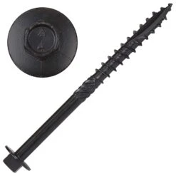 Screw Products YUKON #18 In. X 4 In. L Hex Black Steel Lag Screw 50 Pk