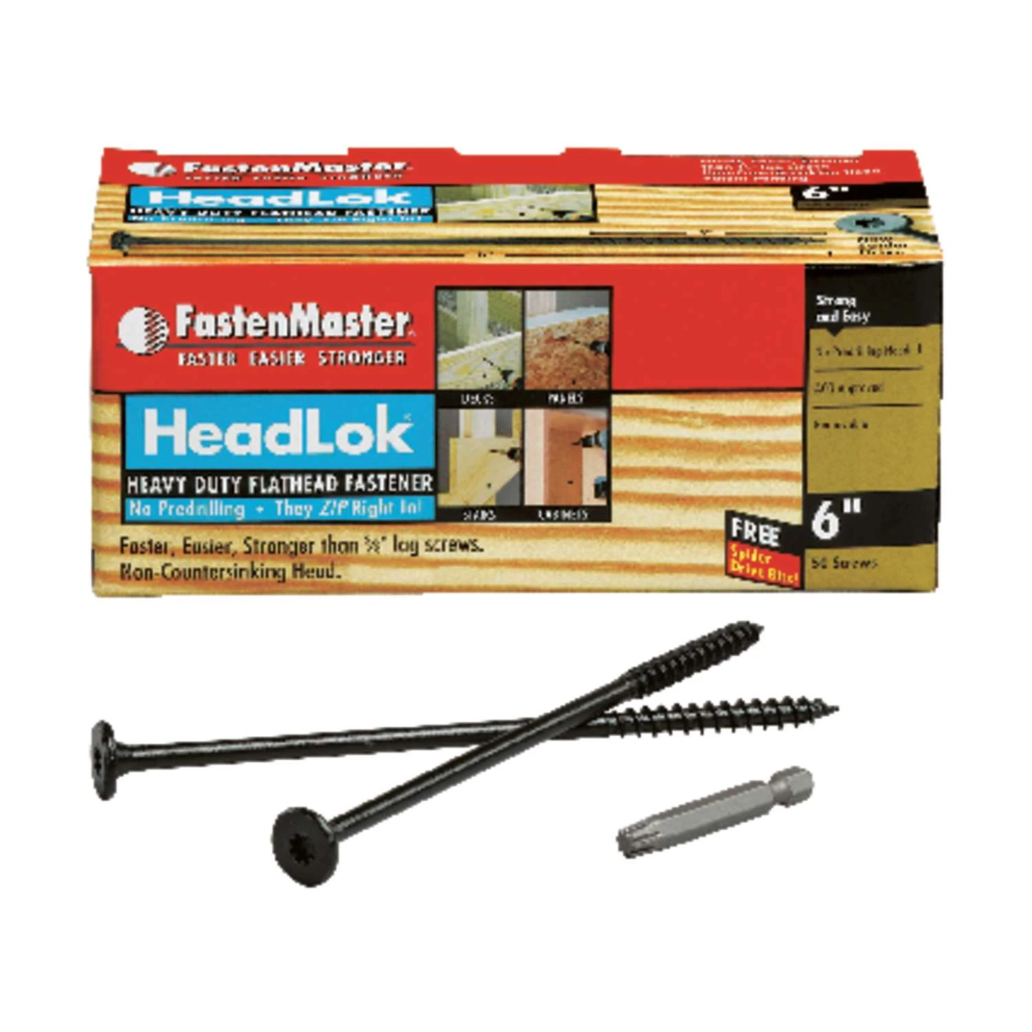 FastenMaster HeadLok 6 In. L Black Spider Flat Head Deck Screws 50 Pk 1 FastenMaster HeadLok 6 In. L Black Spider Flat Head Deck Screws 50 Pk