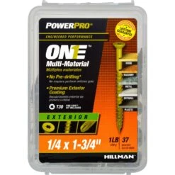 Hillman POWERPRO ONE 1/4 In. X 1-3/4 In. L Star Flat Head Multi-Material Screw 1 Lb 37 Pk