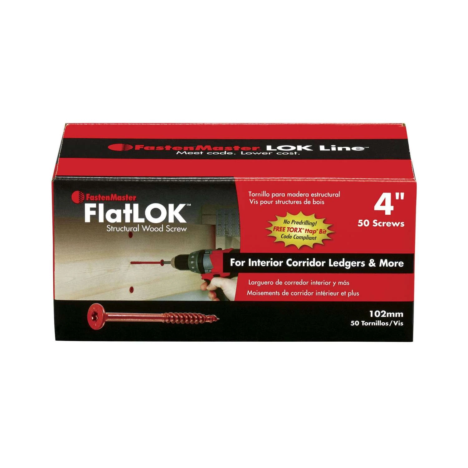 FastenMaster FlatLok No. 14 X 4 In. L Torx Ttap Epoxy Wood Screws 50 Pk 2 FastenMaster FlatLok No. 14 X 4 In. L Torx Ttap Epoxy Wood Screws 50 Pk - Image 2