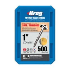 Kreg No. 8 X 1 In. L Square Zinc-Plated Pocket-Hole Screw 500 Ct