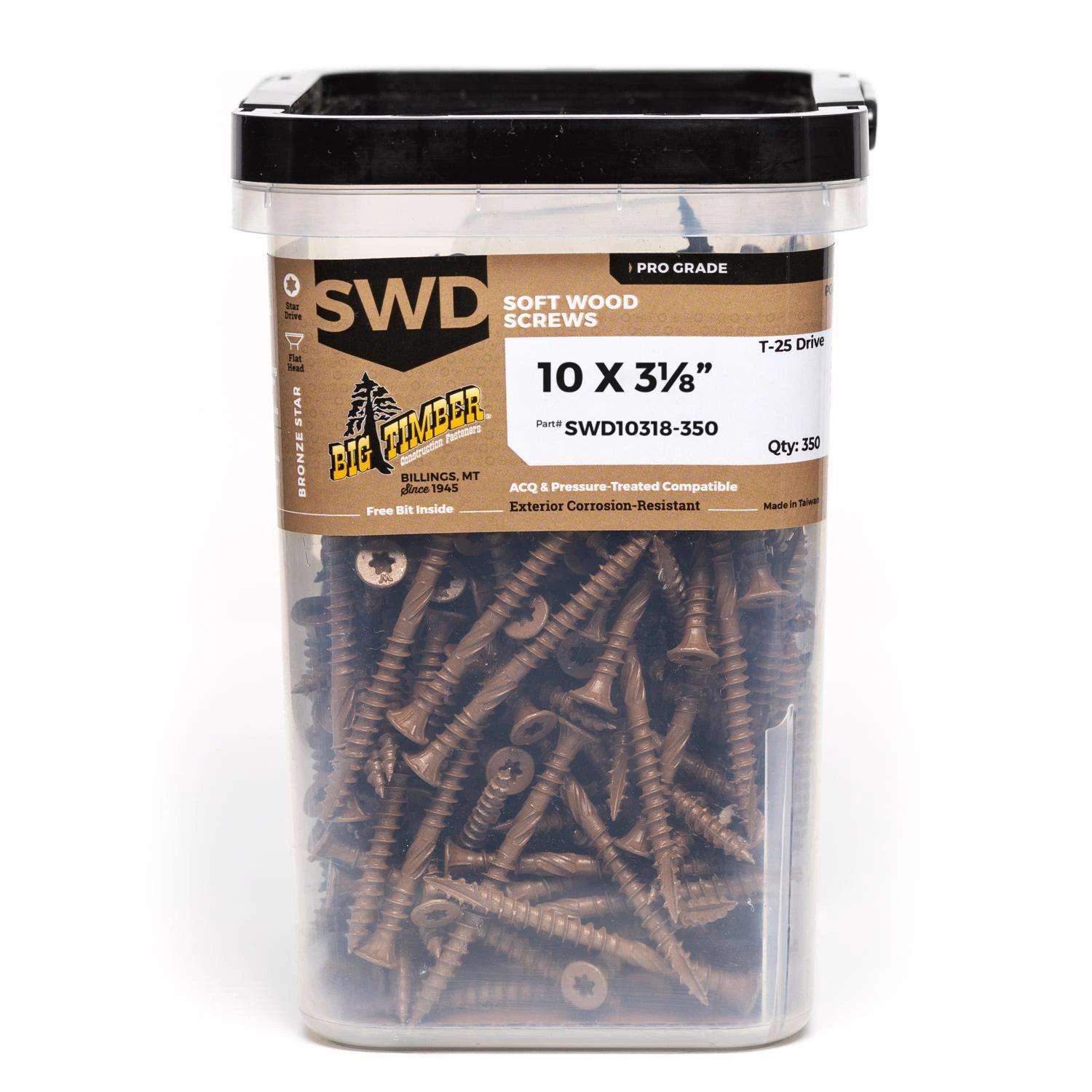 Big Timber No. 10 X 3-1/8 In. L Star Brown Exterior Wood Screw 5.64 Lb 350 Pk 2 Big Timber No. 10 X 3-1/8 In. L Star Brown Exterior Wood Screw 5.64 Lb 350 Pk - Image 2