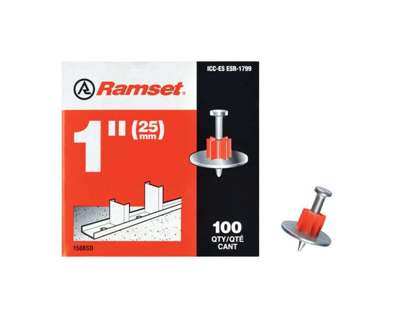Ramset .3 In. D X 1 In. L Steel Round Head Anchor Bolts 100 Pk 1 Ramset .3 In. D X 1 In. L Steel Round Head Anchor Bolts 100 Pk