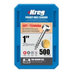 Kreg No. 6 X 1 In. L Square Zinc-Plated Pocket-Hole Screw 500 Ct