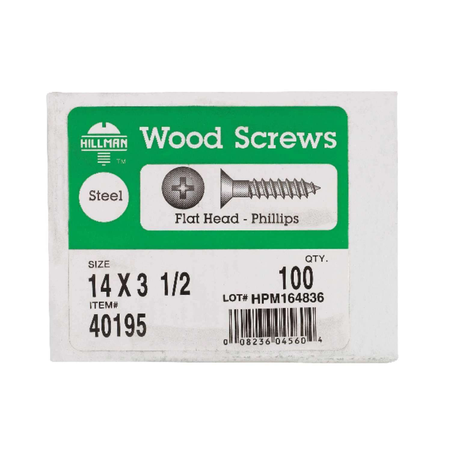 Hillman No. 14 X 3-1/2 In. L Phillips Zinc-Plated Wood Screws 100 Pk 2 Hillman No. 14 X 3-1/2 In. L Phillips Zinc-Plated Wood Screws 100 Pk - Image 2