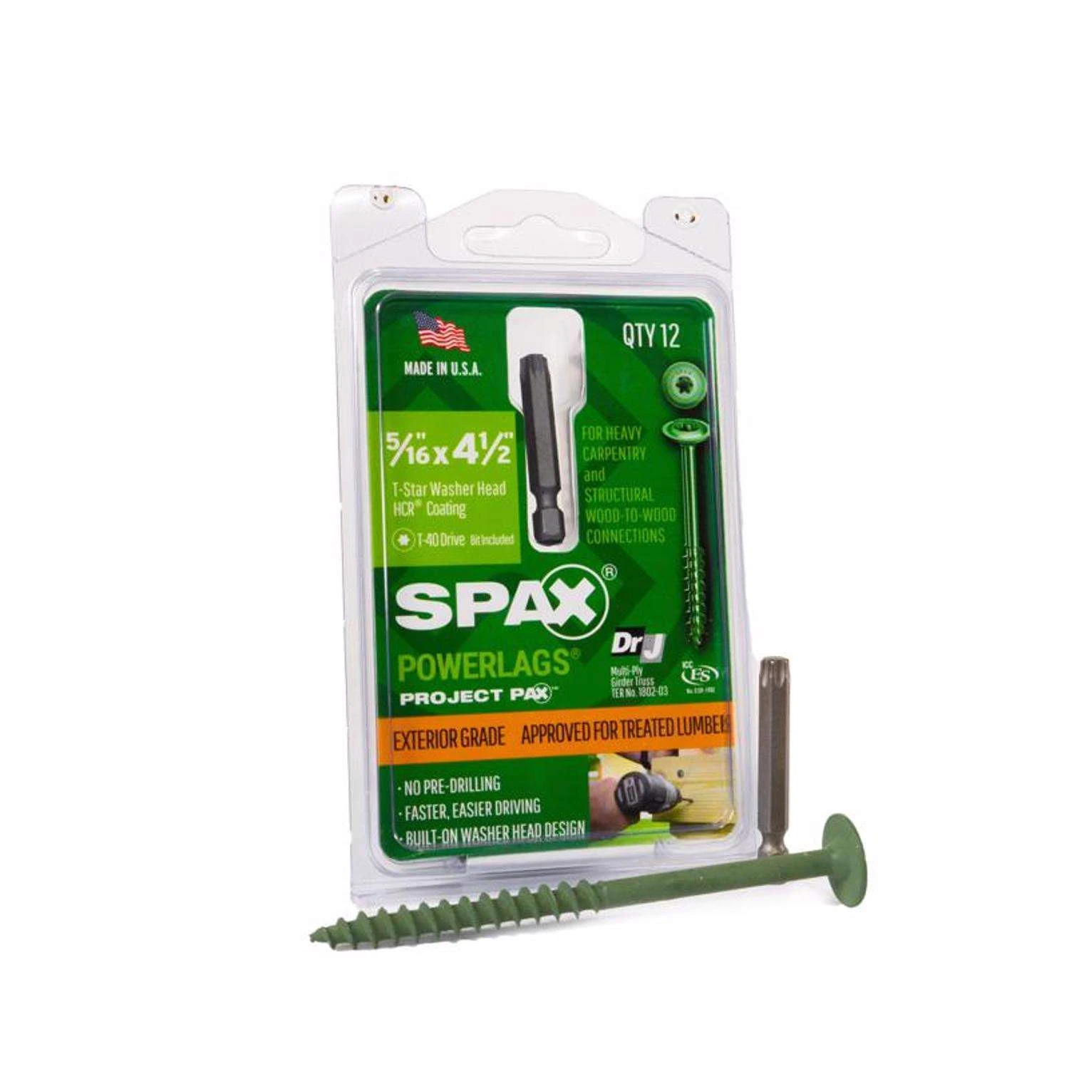 SPAX PowerLags 5/16 In. X 4-1/2 In. L Washer High Corrosion Resistant Carbon Steel Lag Screw 12 Pk 2 SPAX PowerLags 5/16 In. X 4-1/2 In. L Washer High Corrosion Resistant Carbon Steel Lag Screw 12 Pk - Image 2