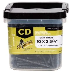 Big Timber No. 10 X 2-3/4 In. L Gray Birch Star Trim Head Composite Deck Screws 350 Pk