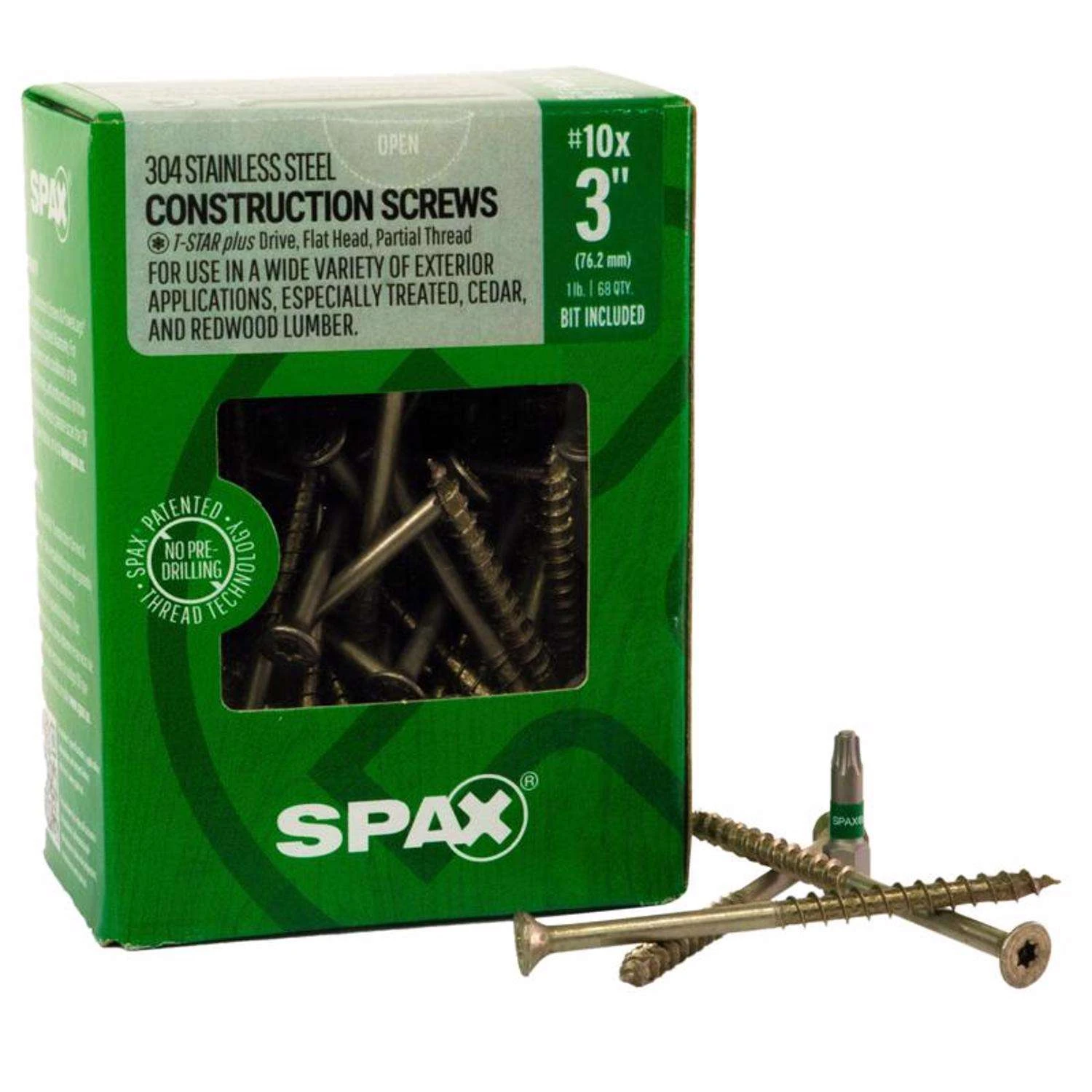 SPAX Multi-Material No. 10 Label X 3 In. L Star Flat Head Construction Screws 1 Lb 68 Pk 1 SPAX Multi-Material No. 10 Label X 3 In. L Star Flat Head Construction Screws 1 Lb 68 Pk