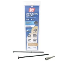 Grip-Rite 3/8 In Wire X 8 In. L Star Hex Washer Head Structural Screws 20 Pk