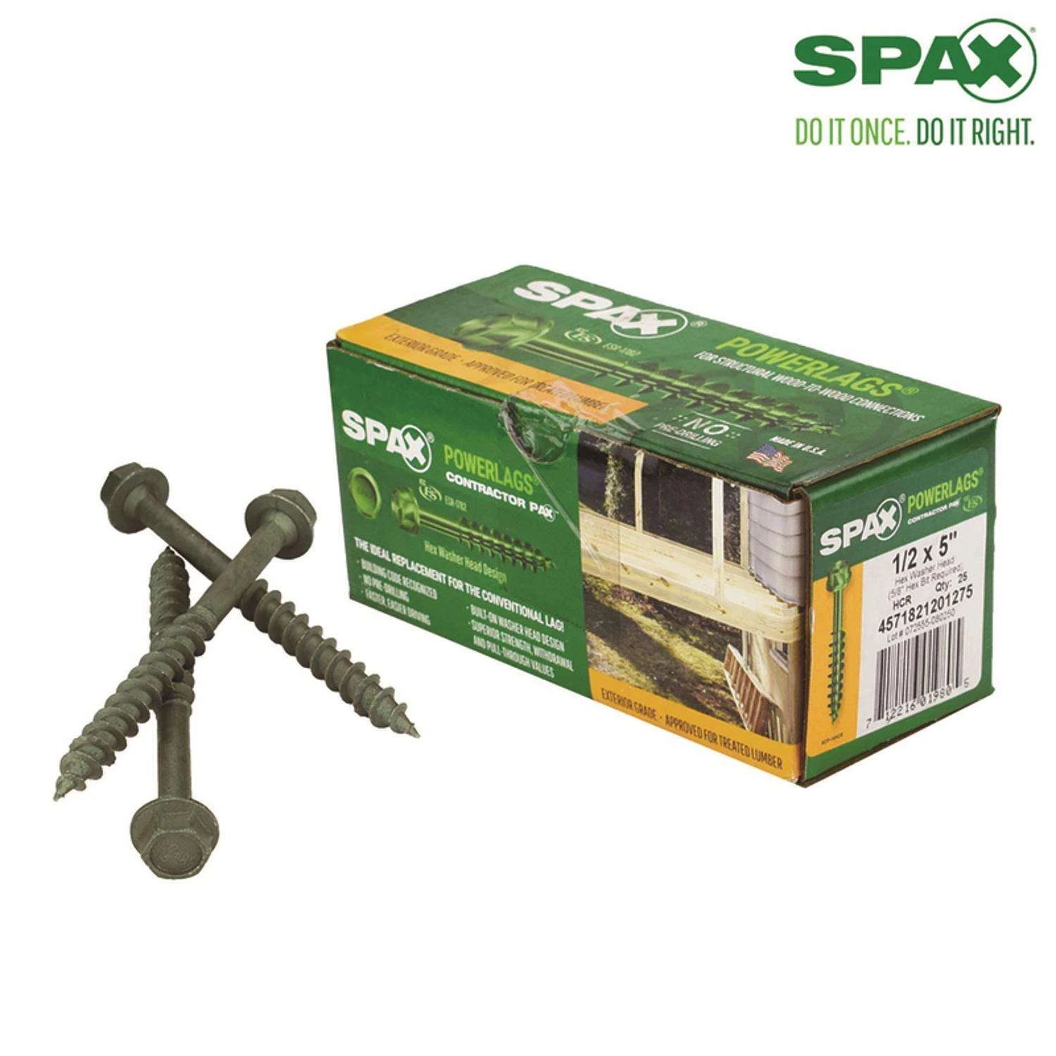 SPAX PowerLags 1/2 In. In. X 5 In. L Hex Drive Hex Washer Head Structural Screws 25 Pk 2 SPAX PowerLags 1/2 In. In. X 5 In. L Hex Drive Hex Washer Head Structural Screws 25 Pk - Image 2