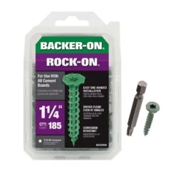 Backer-On Rock-On No. 9 X 1-1/4 In. L Star Flat Head Cement Board Screws 185 Pk