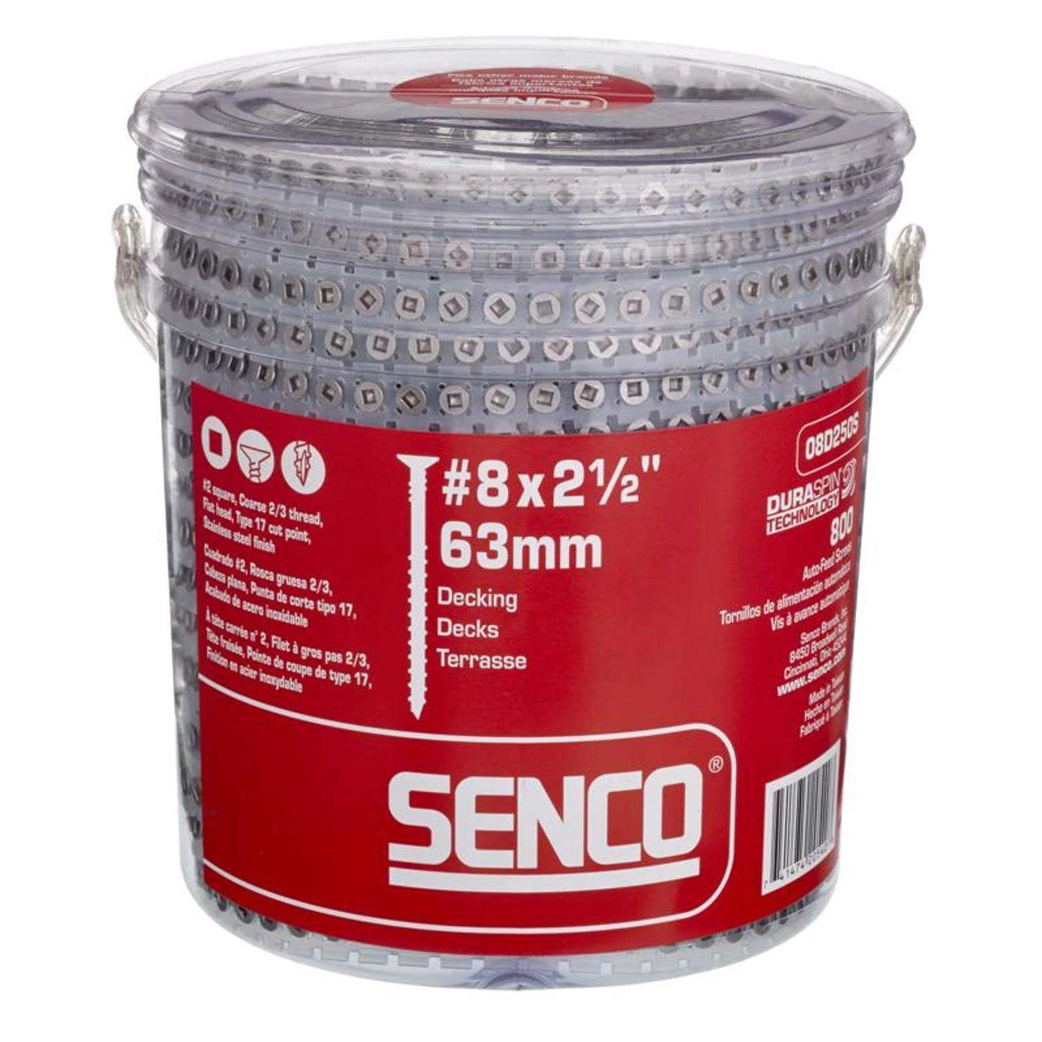 Senco No. 8 Sizes X 2-1/2 In. L Square Flat Head Deck Screws 800 Pk 2 Senco No. 8 Sizes X 2-1/2 In. L Square Flat Head Deck Screws 800 Pk - Image 2