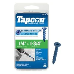 Tapcon 1-3/4 In. L Star Flat Head Concrete Screws 25 Pk