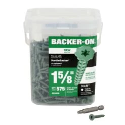 Backer-On No. 9 X 1-5/8 In. L Phillips Flat Head Cement Board Screws 575 Pk