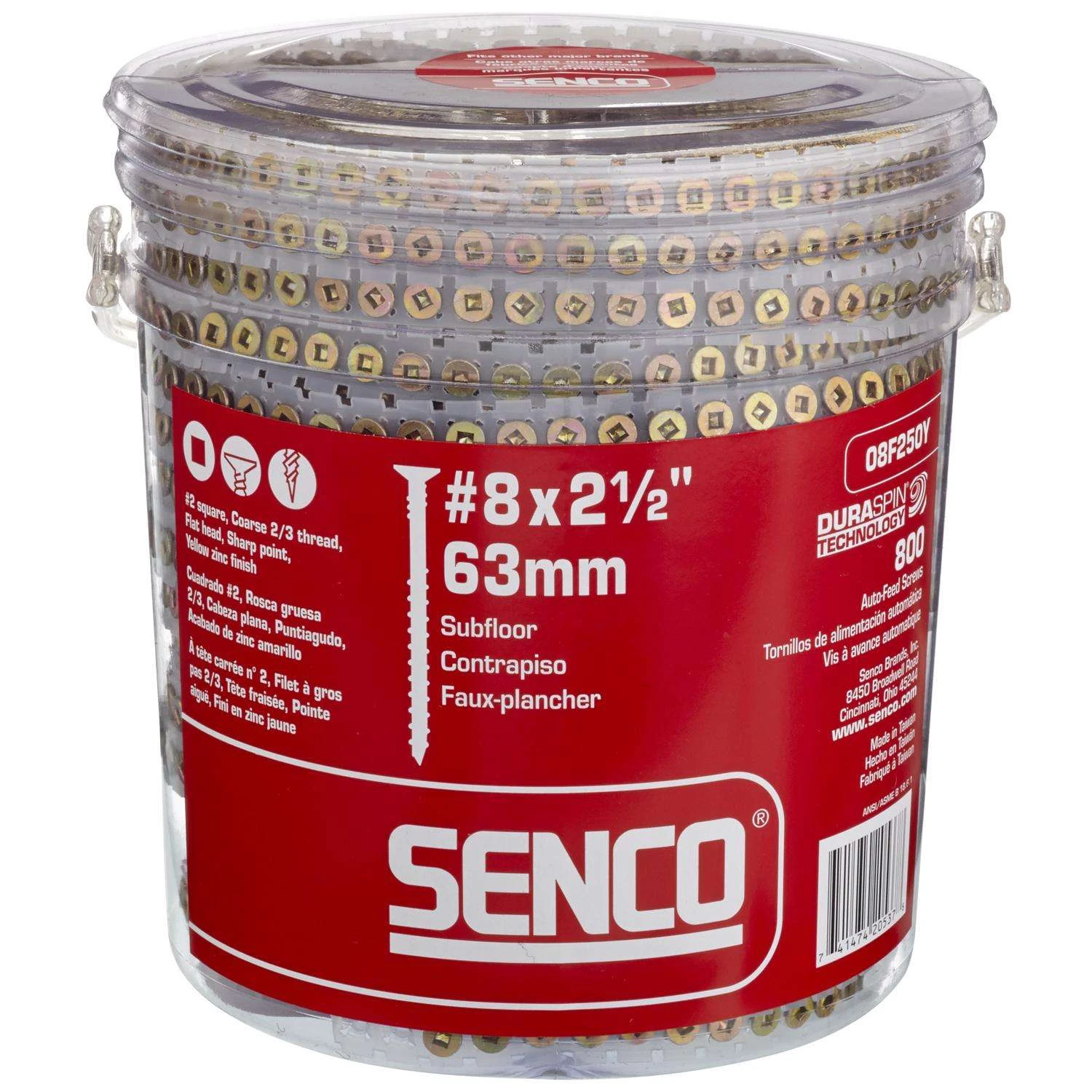 Senco DuraSpin No. 8 Sizes X 2-1/2 In. L Square Square Head Deck Screws 800 Pk 2 Senco DuraSpin No. 8 Sizes X 2-1/2 In. L Square Square Head Deck Screws 800 Pk - Image 2
