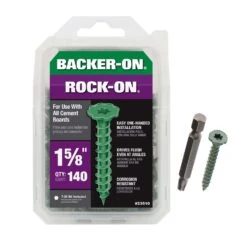 Backer-On Rock-On No. 9 X 1-5/8 In. L Star Flat Head Cement Board Screws 140 Pk