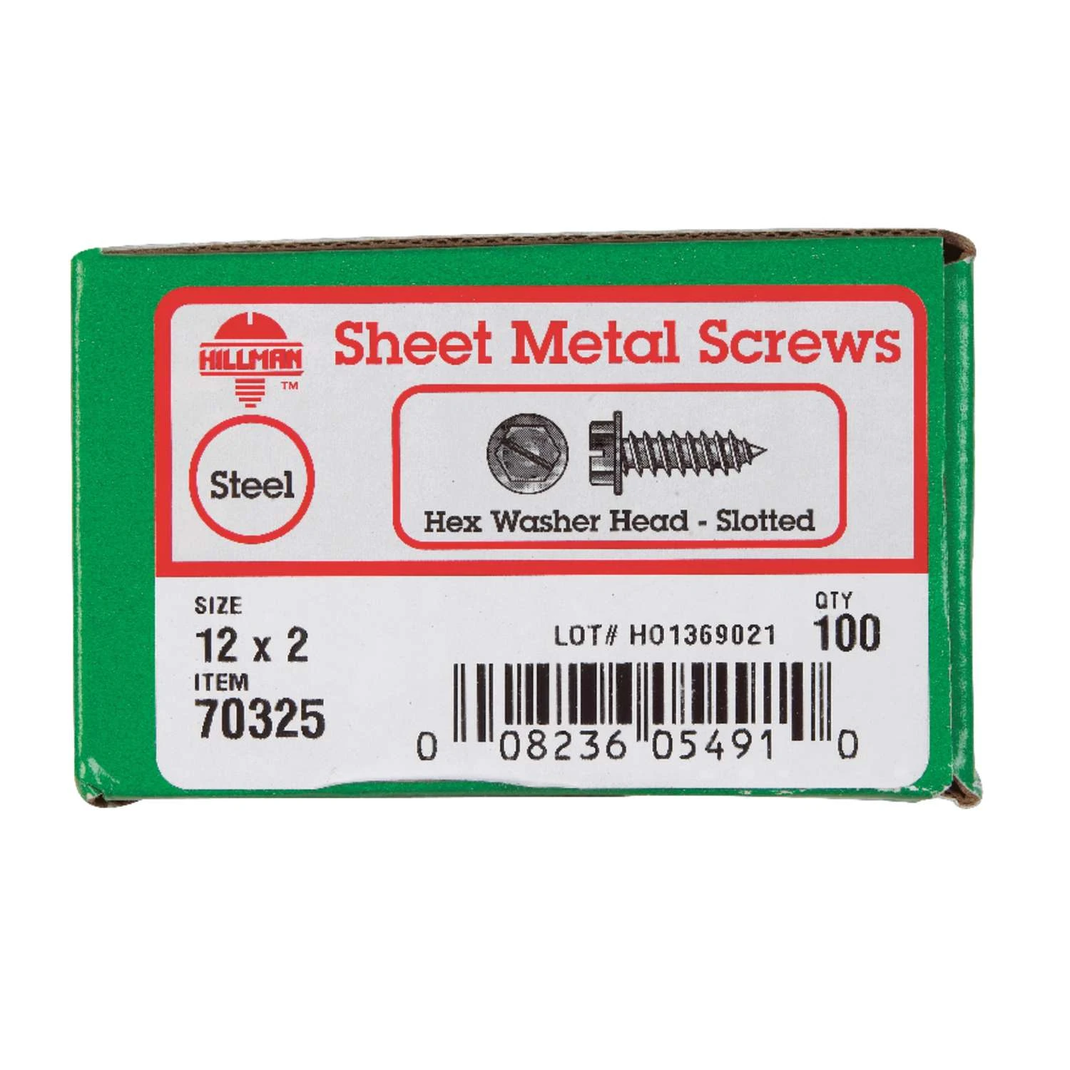 Hillman No. 12 X 2 In. L Slotted Hex Washer Head Sheet Metal Screws 100 Pk 2 Hillman No. 12 X 2 In. L Slotted Hex Washer Head Sheet Metal Screws 100 Pk - Image 2