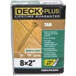 Hillman Deck Plus No. 8 X 2 In. L Tan Star Flat Head Exterior Deck Screws 1 Lb -Hil Screws Shop d7864764 be57 4147 989f 0b741b3cfd78