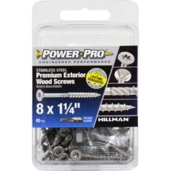 Hillman Power Pro No. 8 X 1-1/4 In. L Star Exterior Wood Screw 45 Pk -Hil Screws Shop e6714cd8 8a0b 45c7 92f7 ac535ada47ac