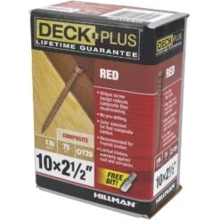Hillman Deck Plus No. 10 X 2-1/2 In. L Red Star Flat Head Composite Deck Screws 1 Lb 12 Hillman Deck Plus No. 10 X 2-1/2 In. L Red Star Flat Head Composite Deck Screws 1 Lb -Hil Screws Shop f541fadb ef94 4575 9cbb a4ef8bfbbb30