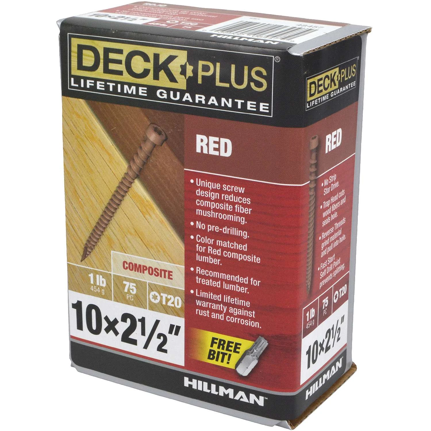 Hillman Deck Plus No. 10 X 2-1/2 In. L Red Star Flat Head Composite Deck Screws 1 Lb 5 Hillman Deck Plus No. 10 X 2-1/2 In. L Red Star Flat Head Composite Deck Screws 1 Lb - Image 5
